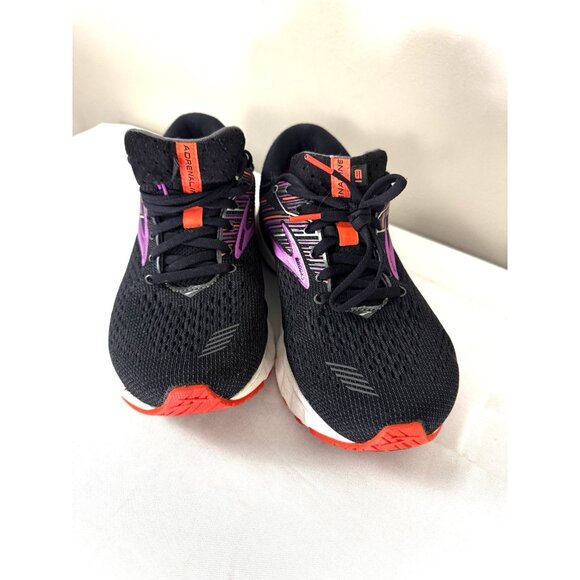 Brooks Adrenaline GTS 19 Womens 8 Extra Wide Black Purple Run Walk Shoe Sneaker - Picture 1 of 16